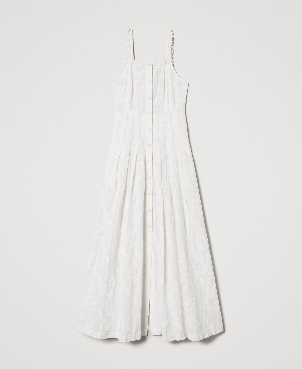 Long muslin dress with embroidery Sugar White Woman 251AP2520_00632_0S