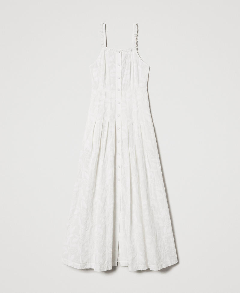 Long muslin dress with embroidery Sugar White Woman 251AP2520_00632_S0