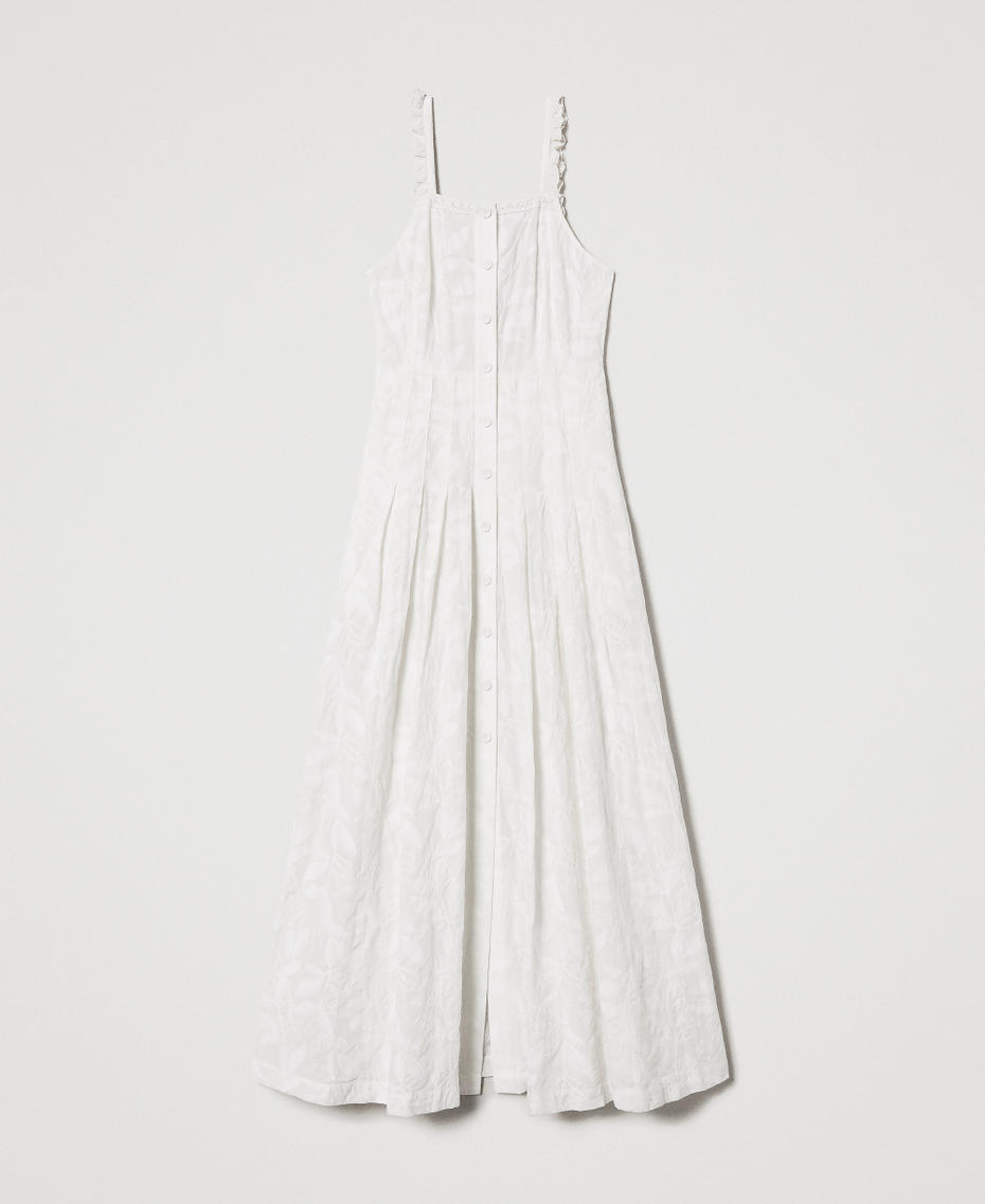 Long muslin dress with embroidery Sugar White Woman 251AP2520_00632_S0