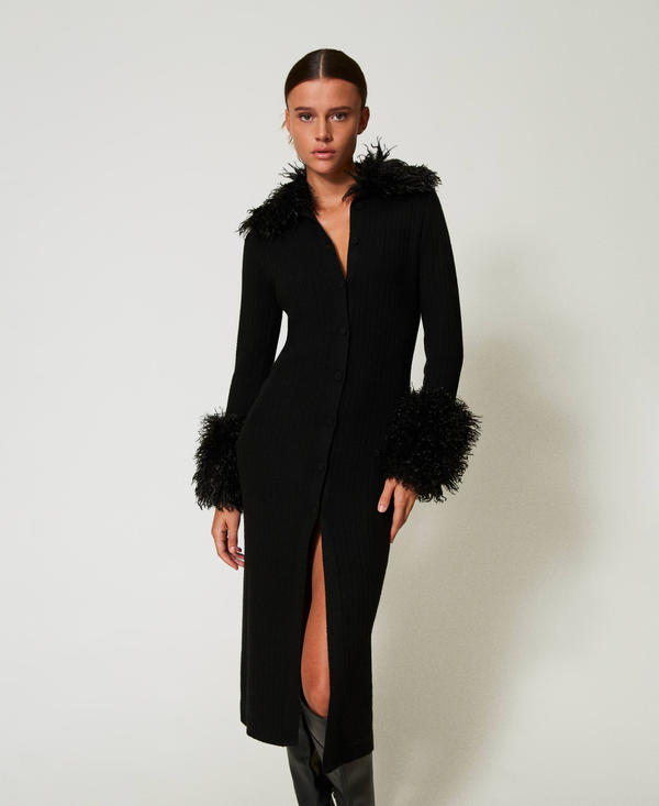 INO-M2-1767 BLACK JERSEY CARDI DRESS main image 0