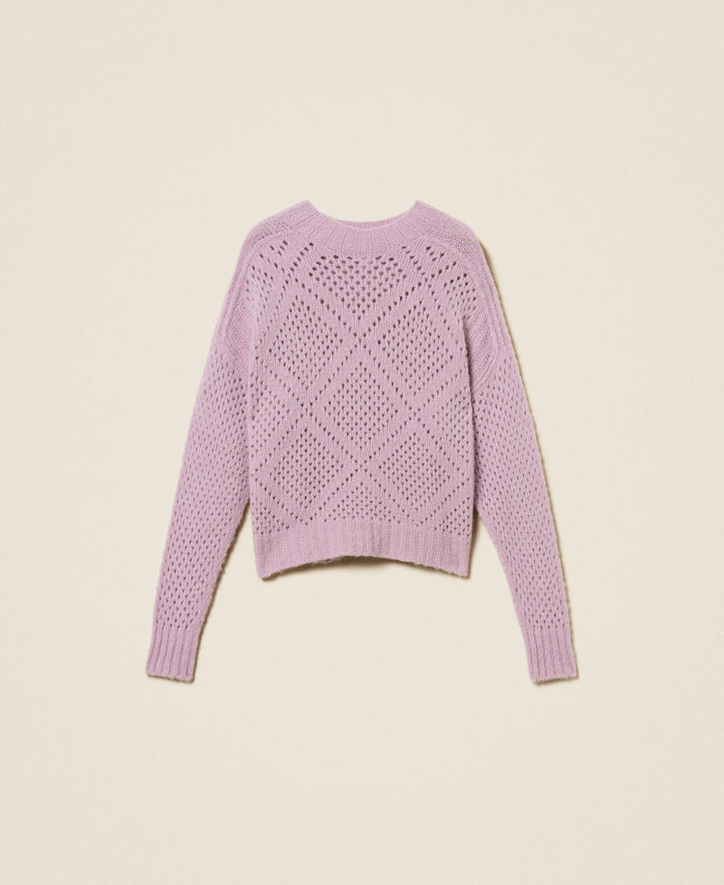 Jersey de rombos de mezcla de alpaca Rosa «Pink Lavender» Mujer 252TT3135_03727_S0