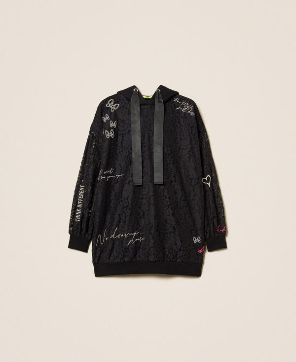 MYFO maxi lace sweatshirt with embroidery
