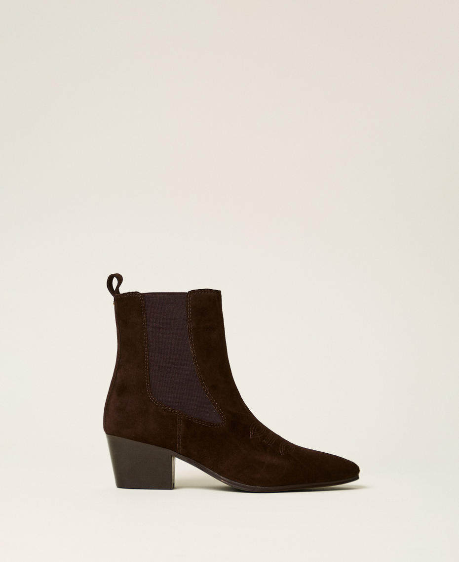 Suede ankle boots Coffee Woman 262TGT040_00203_01