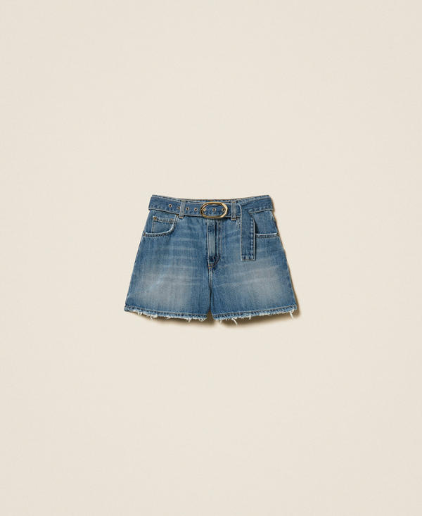 Denim shorts with belt