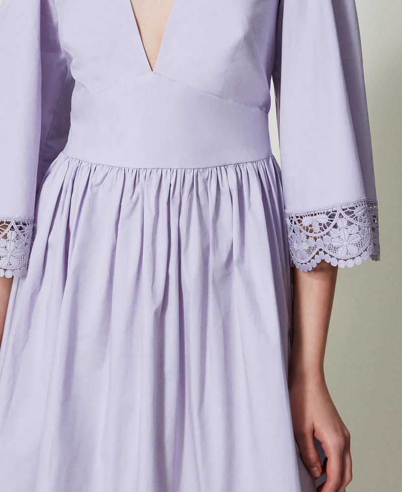 Abito corto in popeline con pizzo Fiori di Lillà Donna 251TT2092_00703_04