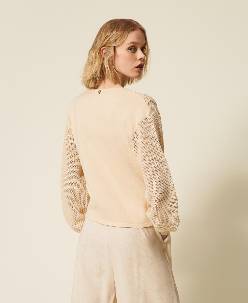 Cardigan et top en maille point filet Beige &laquo;&nbsp;Cashew&nbsp;&raquo; Femme 261AT3024_13362_03