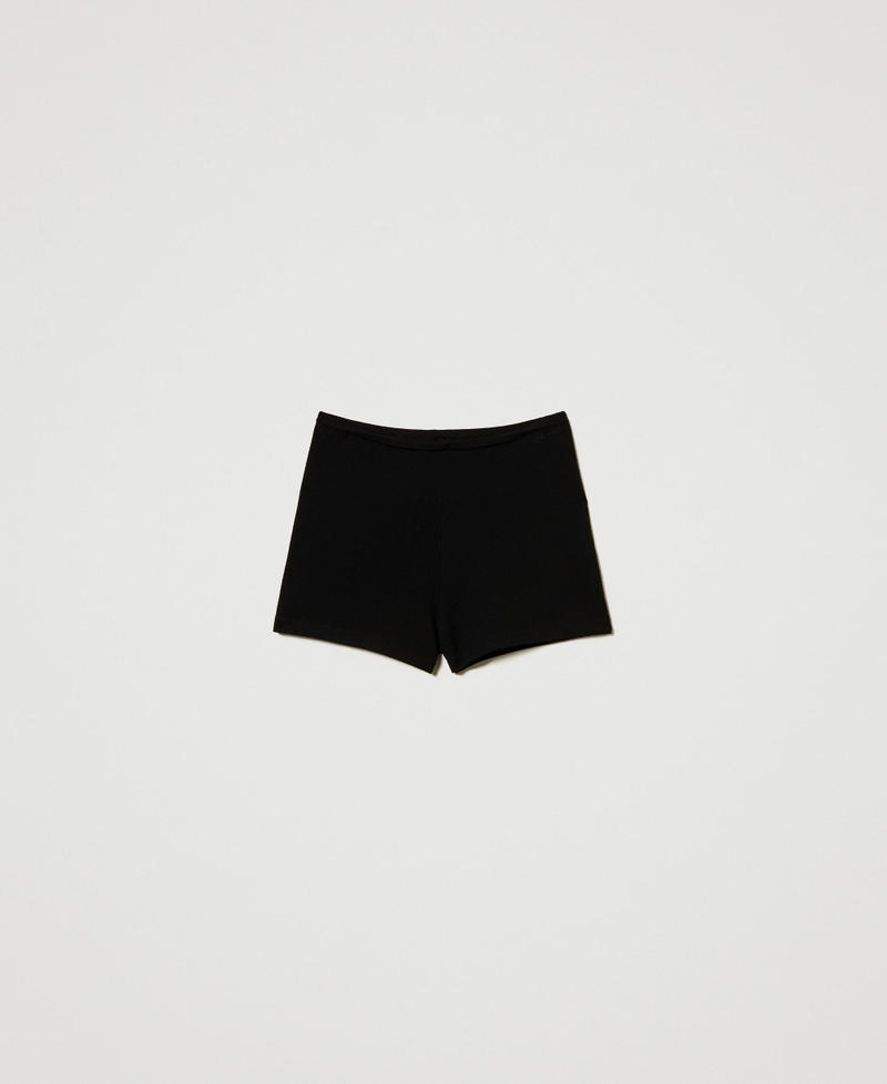 Figurbetonte Strickshorts Schwarz Frau 251TP3017_00006_S0