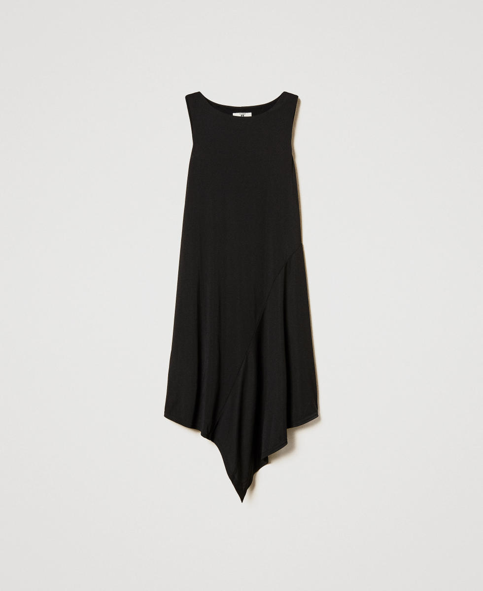 Asymmetric midi dress Black Woman 251LB2RBB_00006_S0