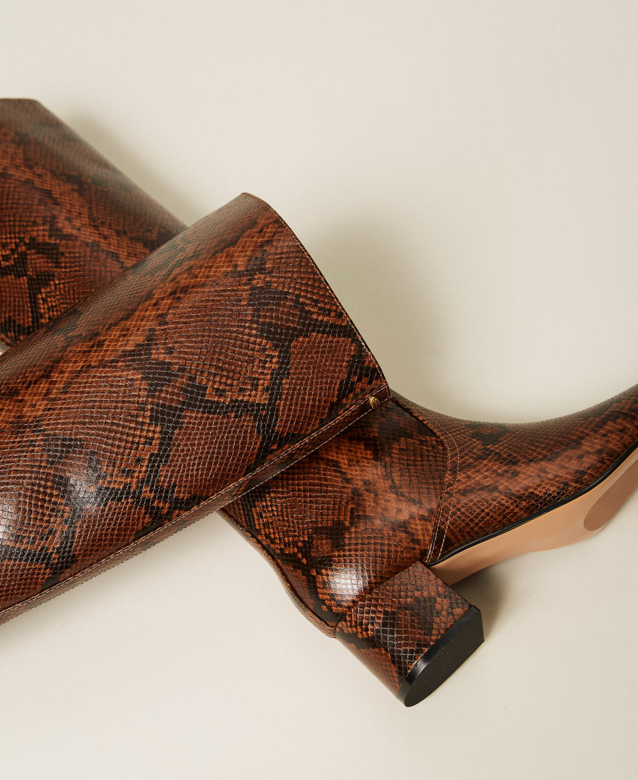 Animal print high boots Land Python Print Woman 252TCP248_12686_03