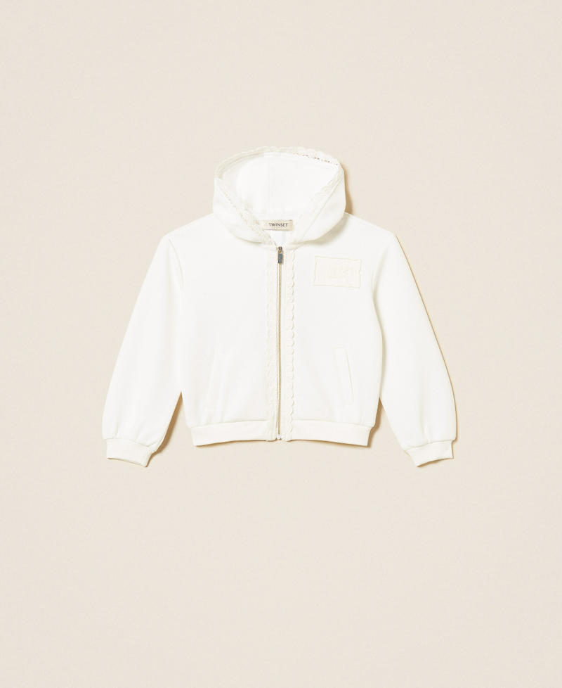 Baby&acute;s scuba sweatshirt with lace White Snow Girl 262GB210C_00282_S0