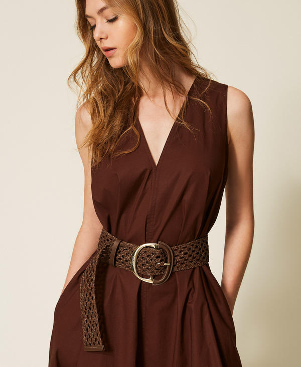 Cintura con intreccio e maxi fibbia