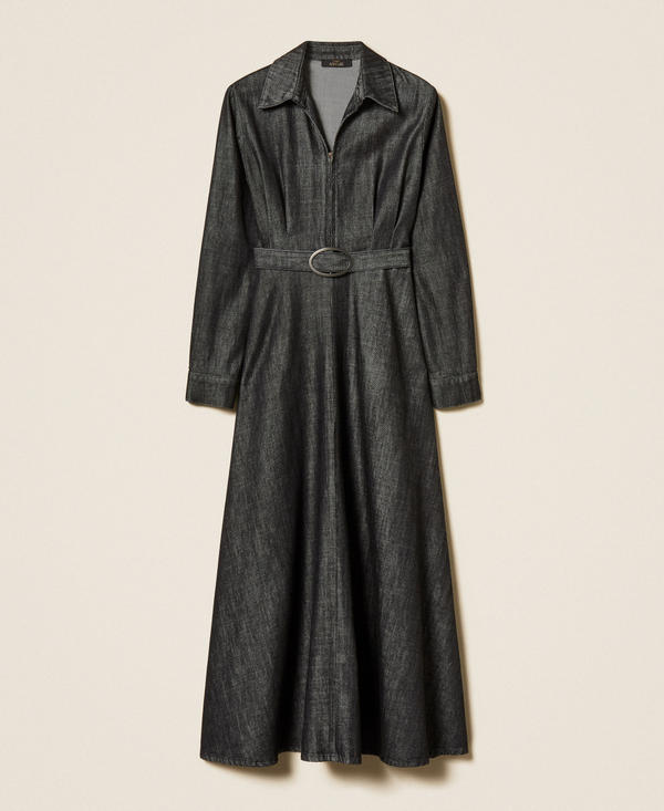 Long flowing denim dress