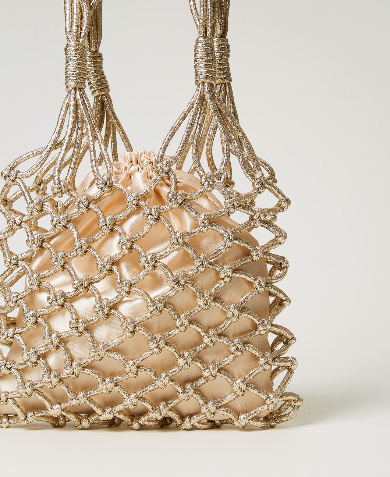 ‘Alizée‘ lurex mesh shopper Yellow Gold Woman 251TD8250_10366_03
