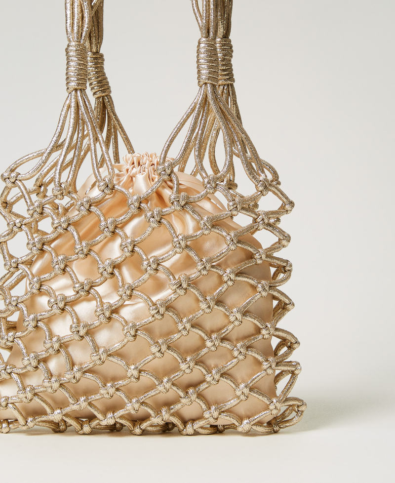 ‘Alizée‘ lurex mesh shopper Yellow Gold Woman 251TD8250_10366_03