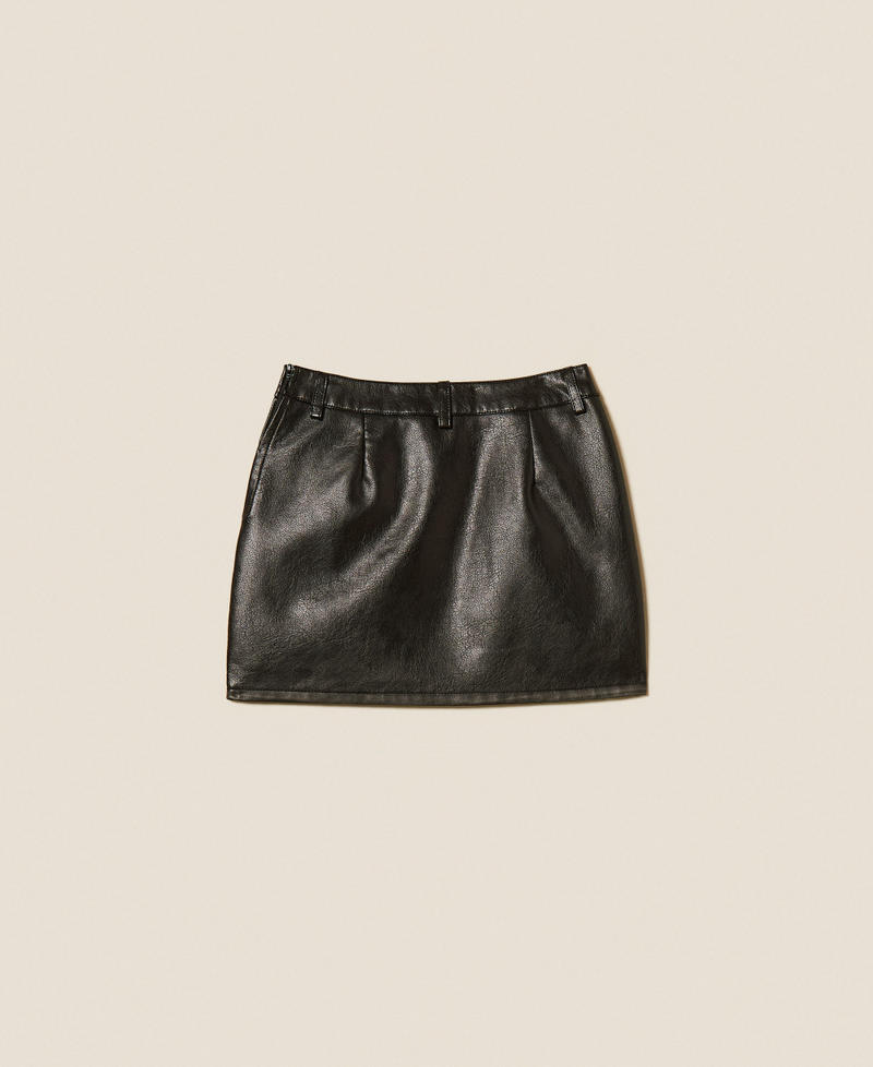 Faux leather miniskirt with pockets Black Girl 252GJ2081_00006_S1