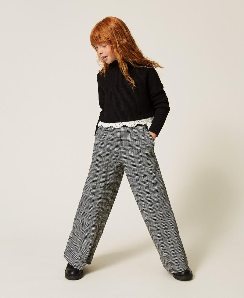 Pantalon palazzo en prince de Galles