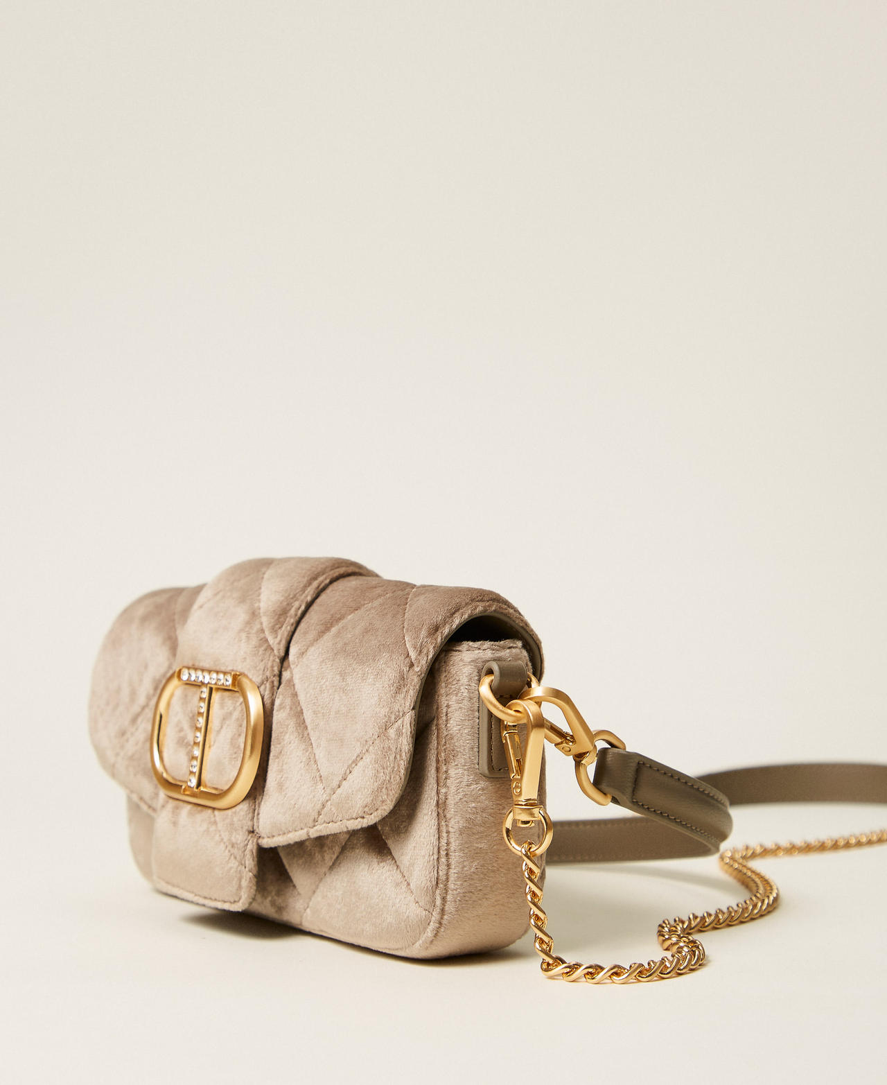 Borsa a tracolla 'Amie' in velluto Natural Beige Donna 252TB7180_12129_02