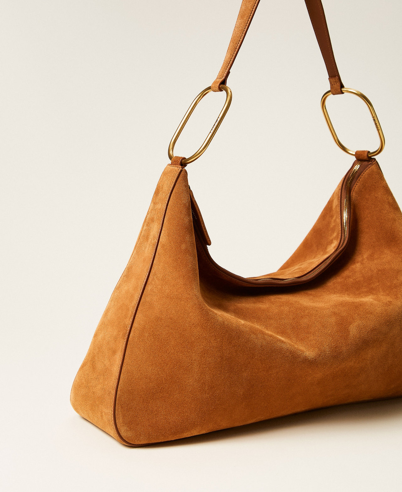 Большая замшевая сумка Liliane с кольцами Коричневый "Дерево бубинга" женщина 261TB7085_11061_02