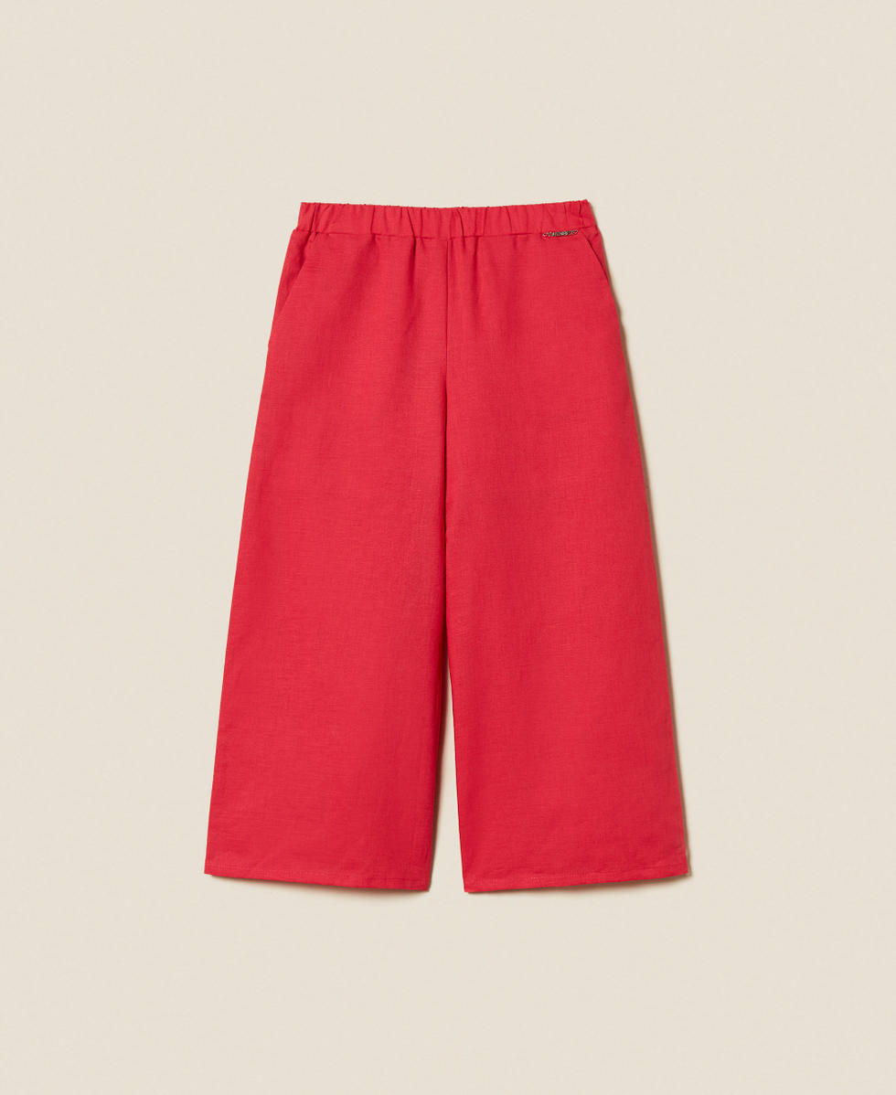 Linen cropped trousers