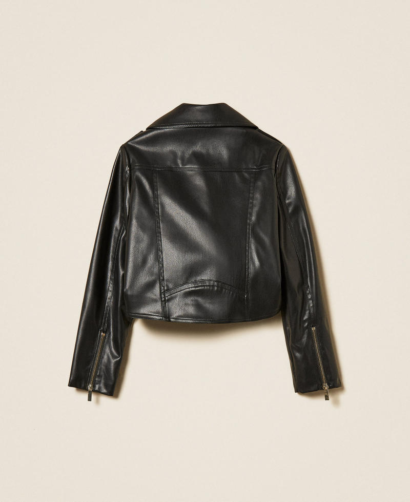 Faux leather biker jacket Black Girl 261GJ2053_00006_S1