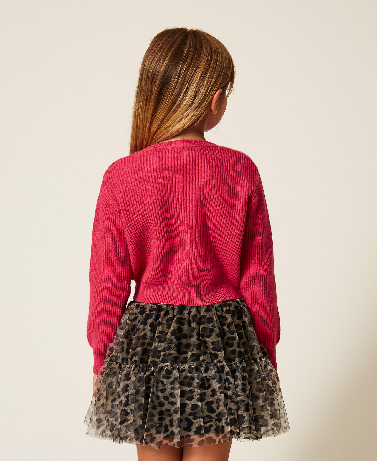 Pull pour fille avec logo brodé Rose Candy Rose Fille 252GB3040_00338_03