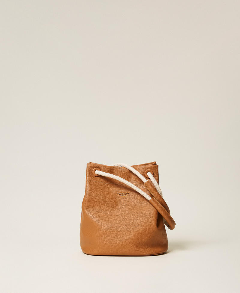 Bucket bag with rope handles Leather Brown Woman 261TD8191_00057_01
