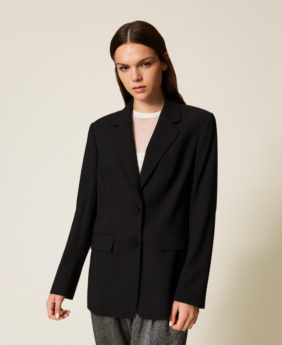 Blazer with covered buttons Black Woman 252AP2290_00006_03