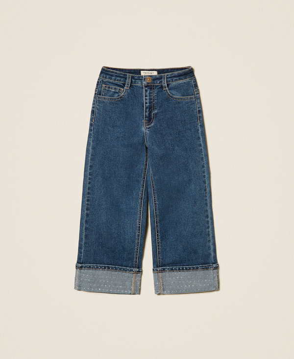 Girls' five-pocket jeans with rhinestones