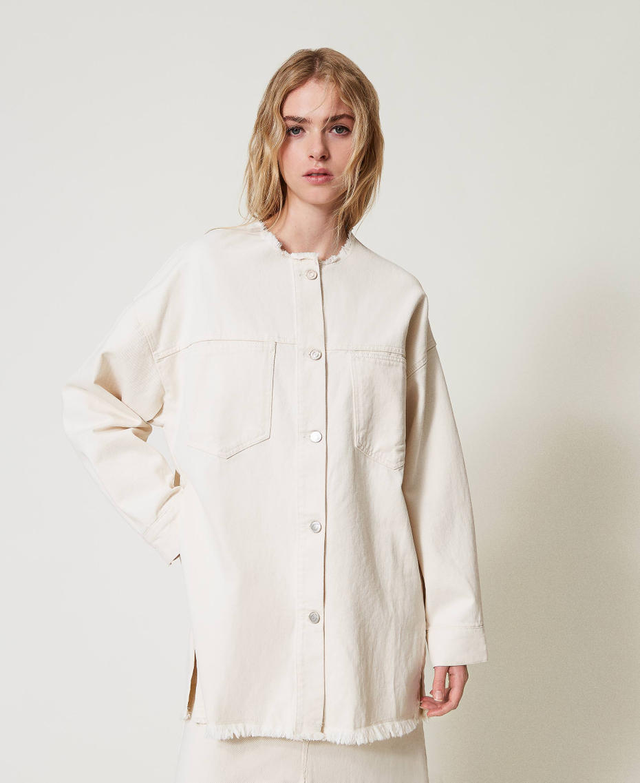 Giacca in bull con cotone organico Beige "Angorra" Donna 251AP2360_12114_03