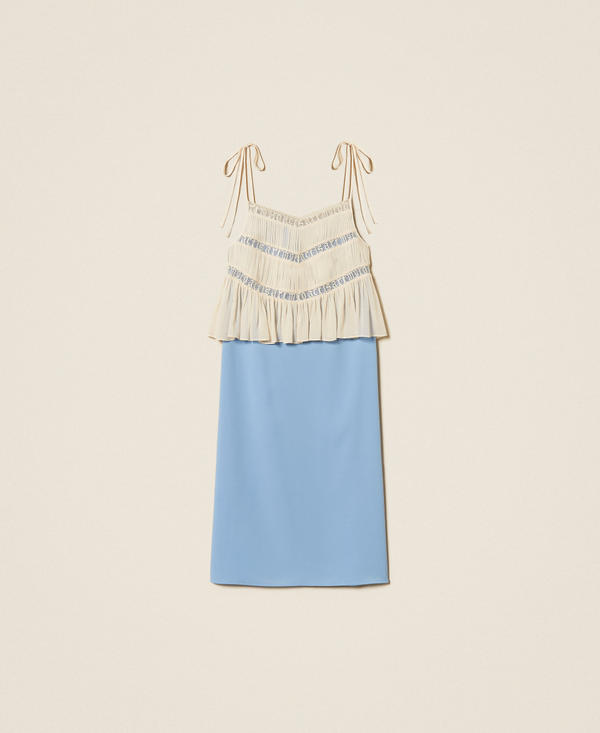 MYFO midi dress with lace and pleats