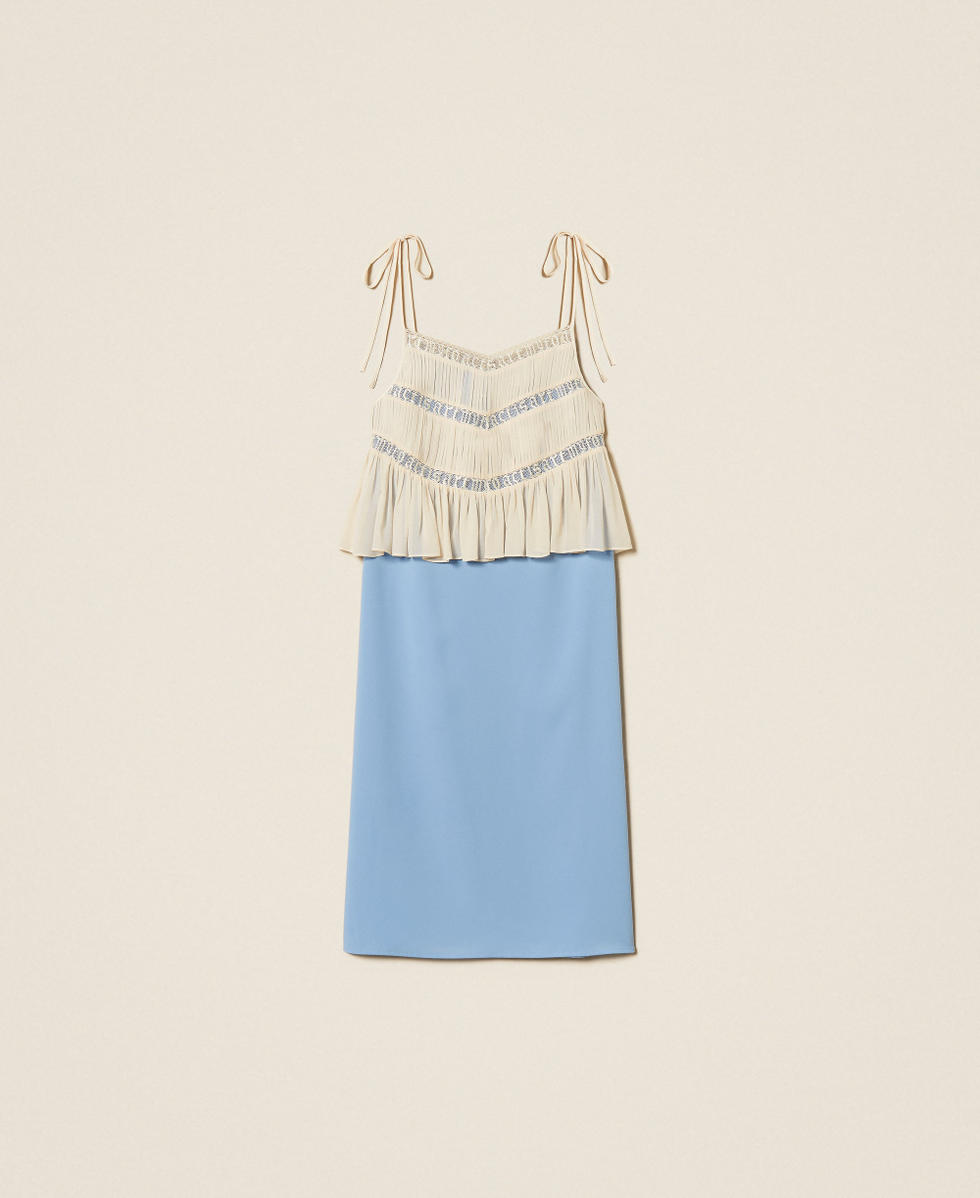 Robe midi MYFO avec dentelle et plis