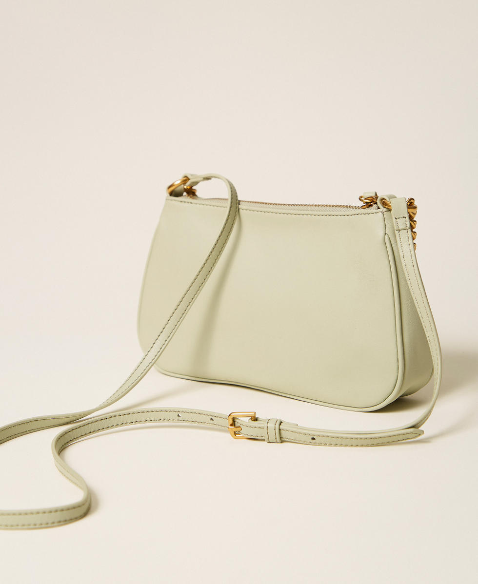 Sac &agrave; bandouli&egrave;re en cuir Vert Sauge Femme 262TB7184_13618_03