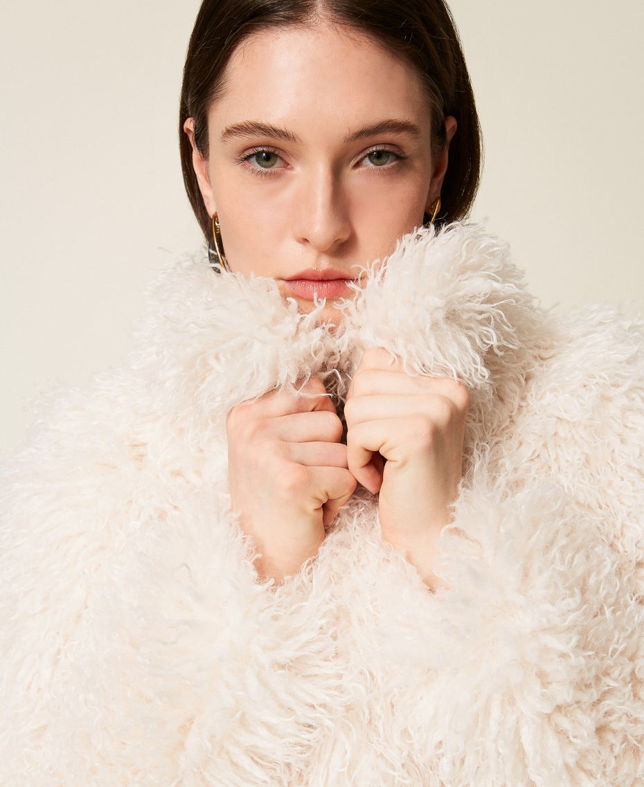 Faux fur pea coat White Snow Woman 252TS2170_00282_05
