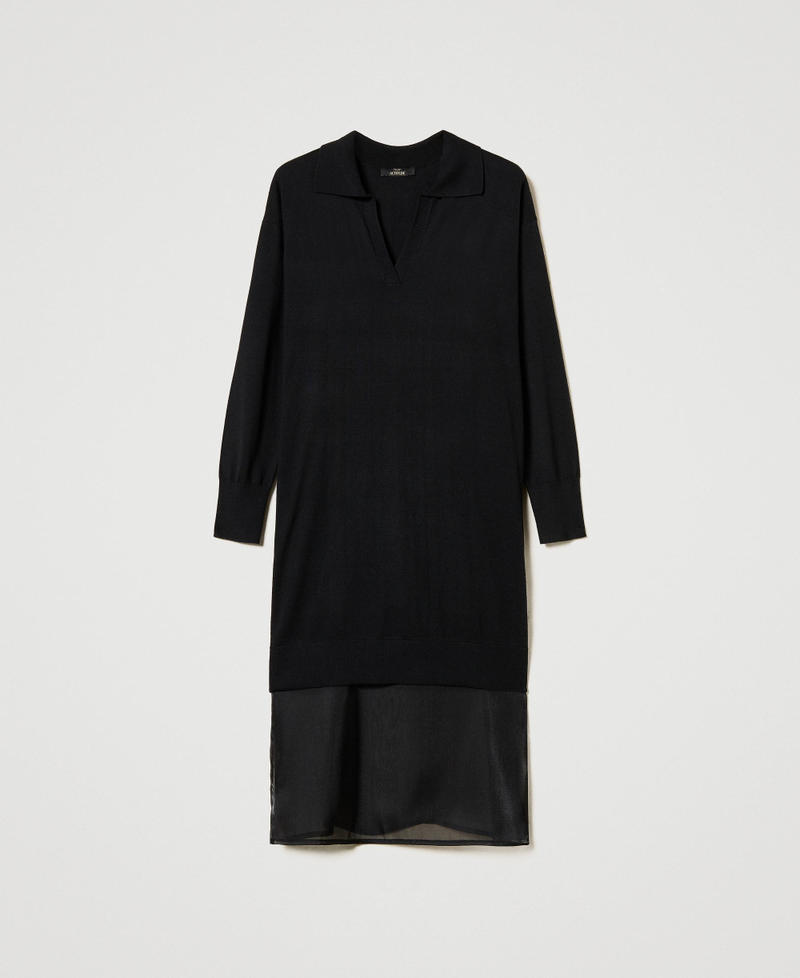 Knit midi dress with slip