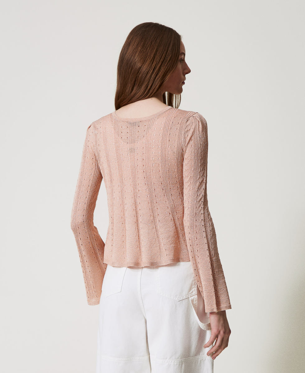 Dual-use cardigan with laces Woman, Pink | TWINSET Milano