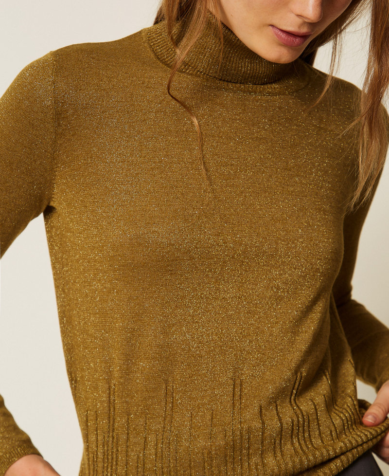 Turtleneck jumper with lurex Shiny Oil Lurex Woman 262LI3RCC_13919_04