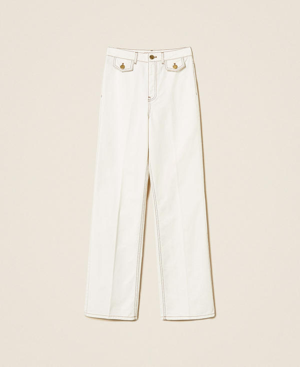 Straight-leg bull denim trousers