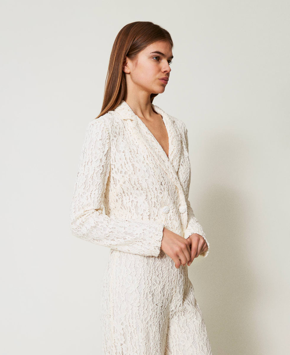 Boxy blazer in floral lace White Snow Woman 251TT2013_00282_02