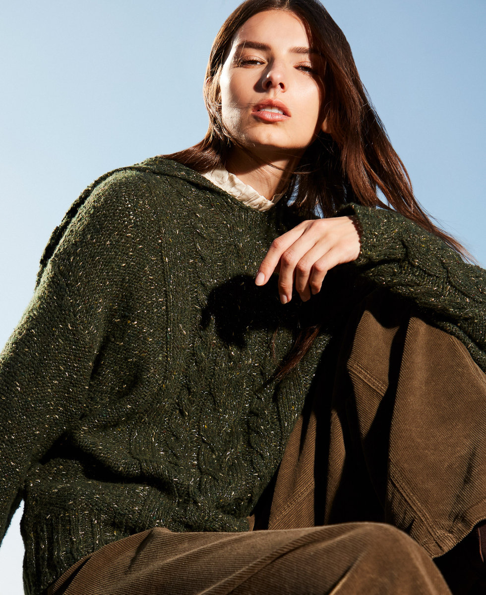 Wool blend jumper with lurex