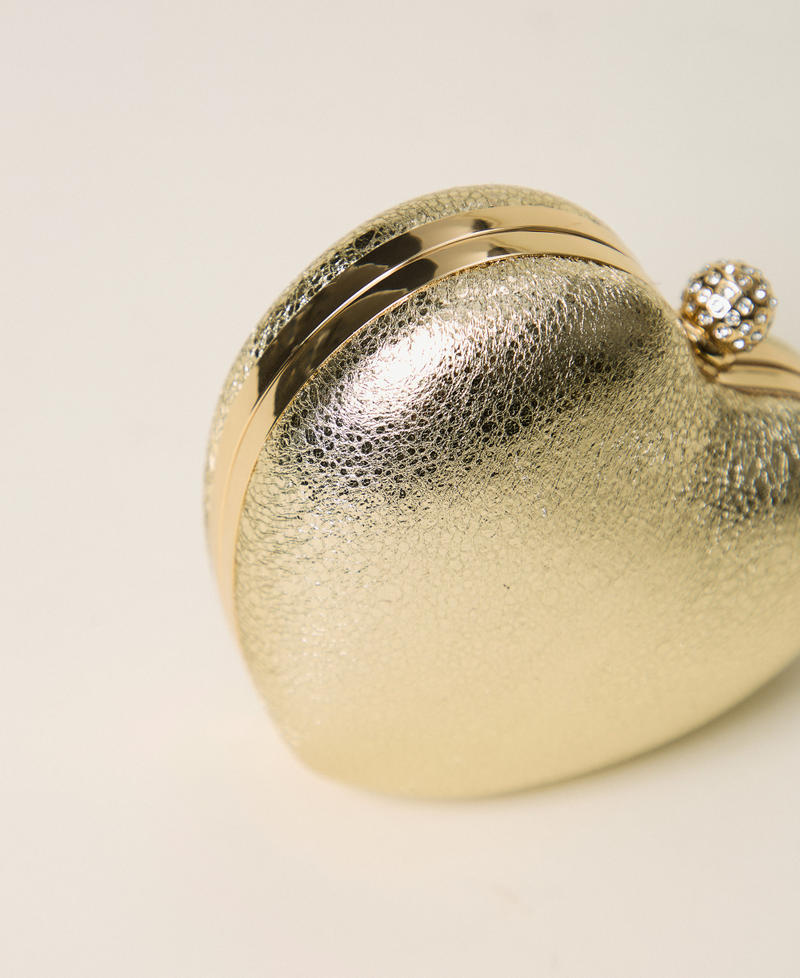 Mini heart-shaped clutch bag Yellow Gold Woman 262TD8100_10366_03