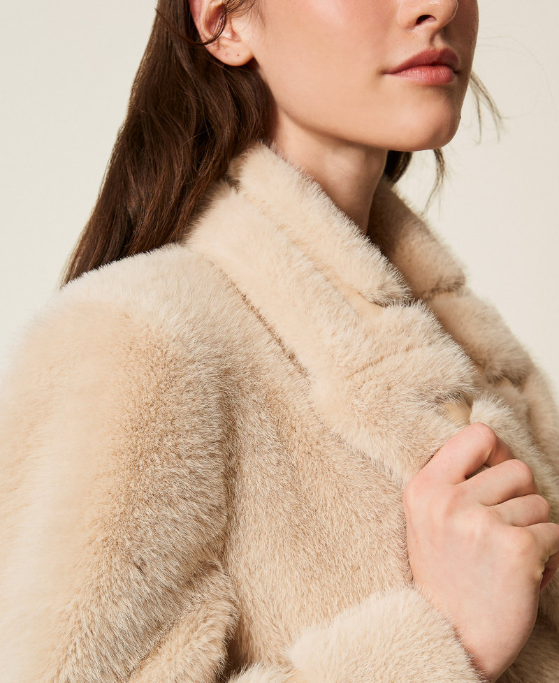 Manteau croisé en fausse fourrure Light Natural Femme 252TT2152_12227_05