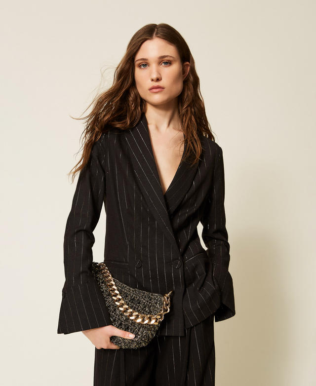 Blazer à rayures lurex
