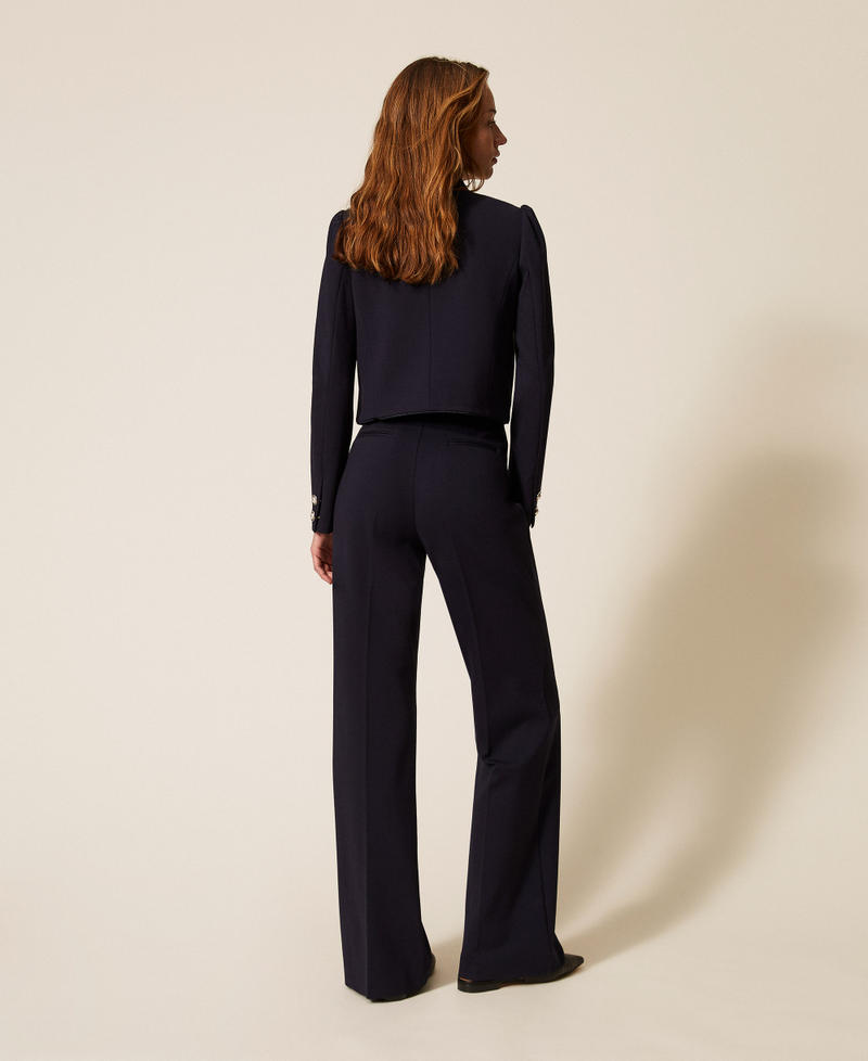 Pantalon ample avec boutons en perle Bleu clair Femme 261TP2144_13172_03