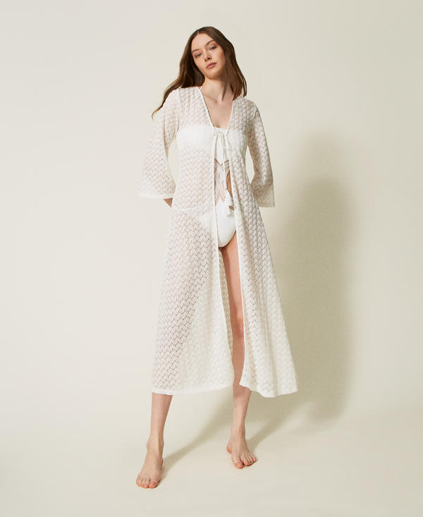 Caftan long ajusté en crochet