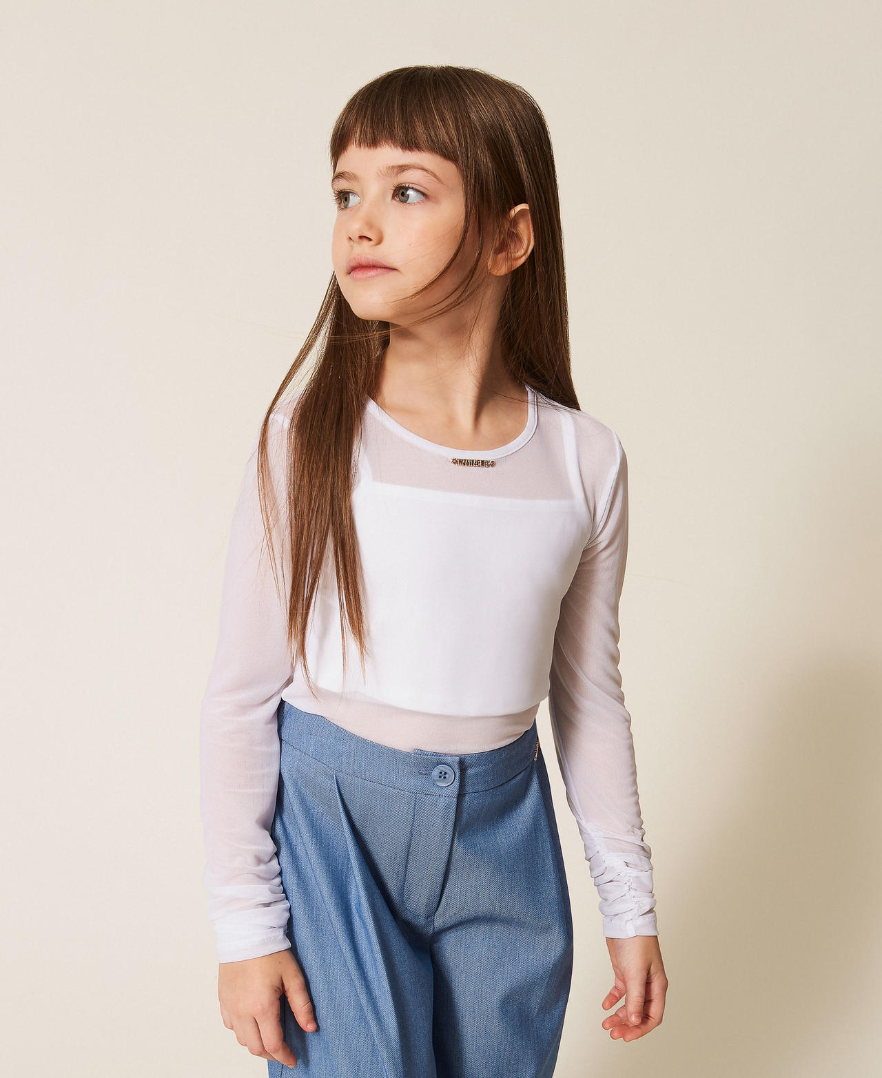 Twinset Top en tulle avec fronce