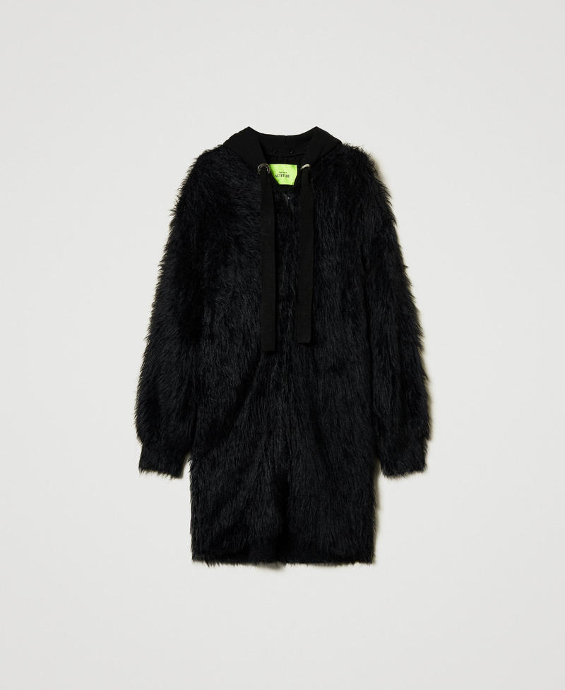 MYFO knit coat with hood Black Woman 242AM3560_00006_S0