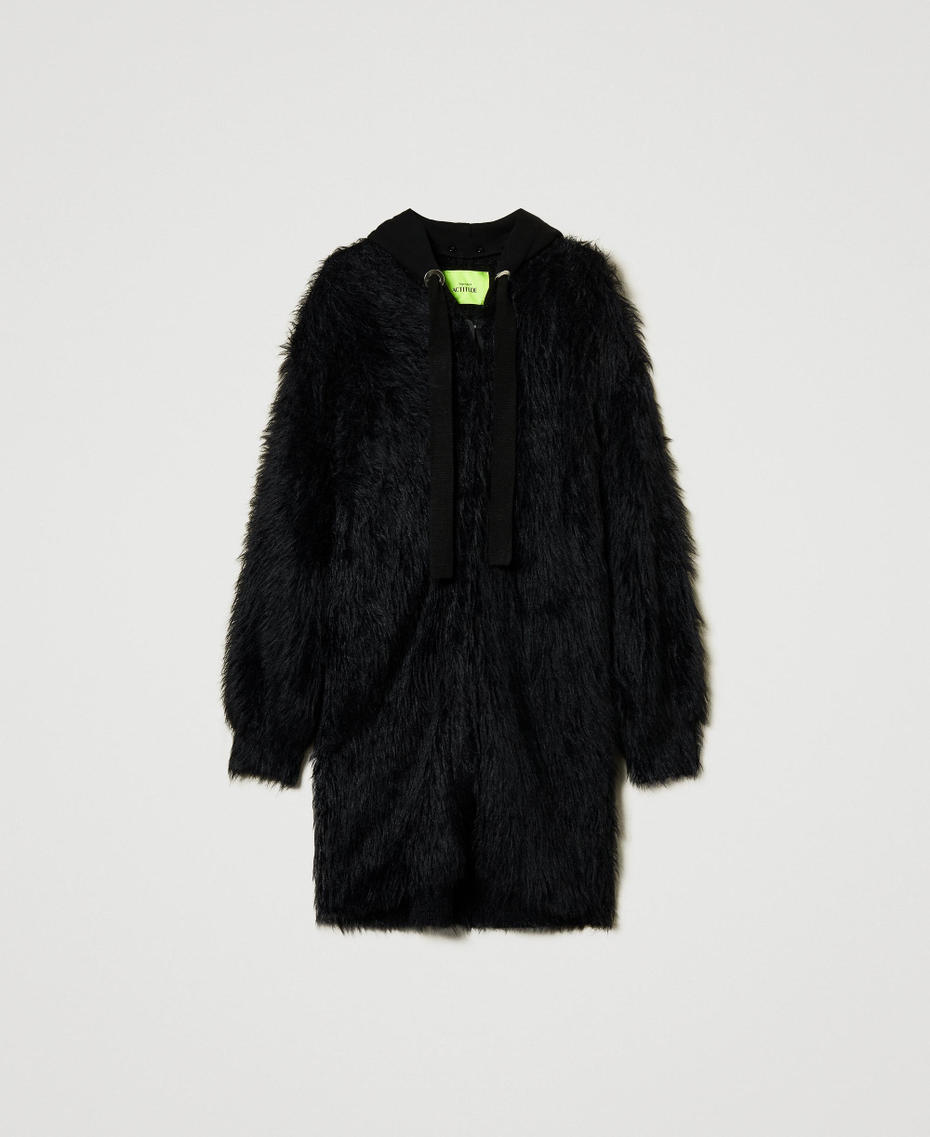 MYFO knit coat with hood Black Woman 242AM3560_00006_S0