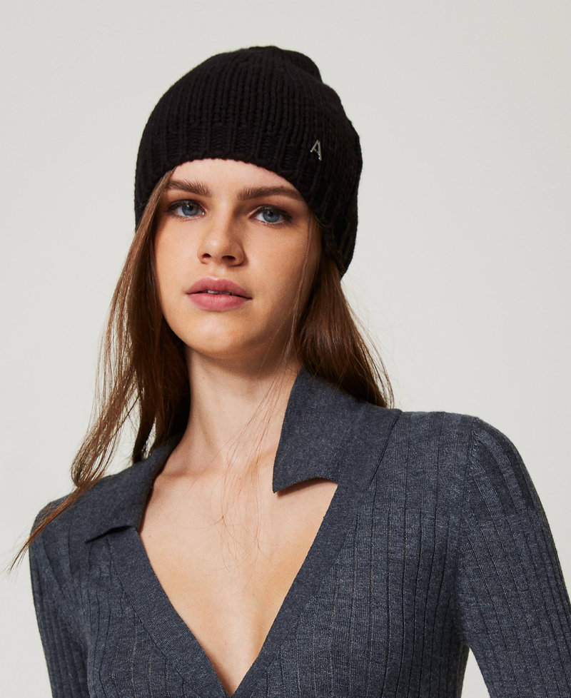Jacquard knit beanie Black Woman 242AA4051_00006_S0