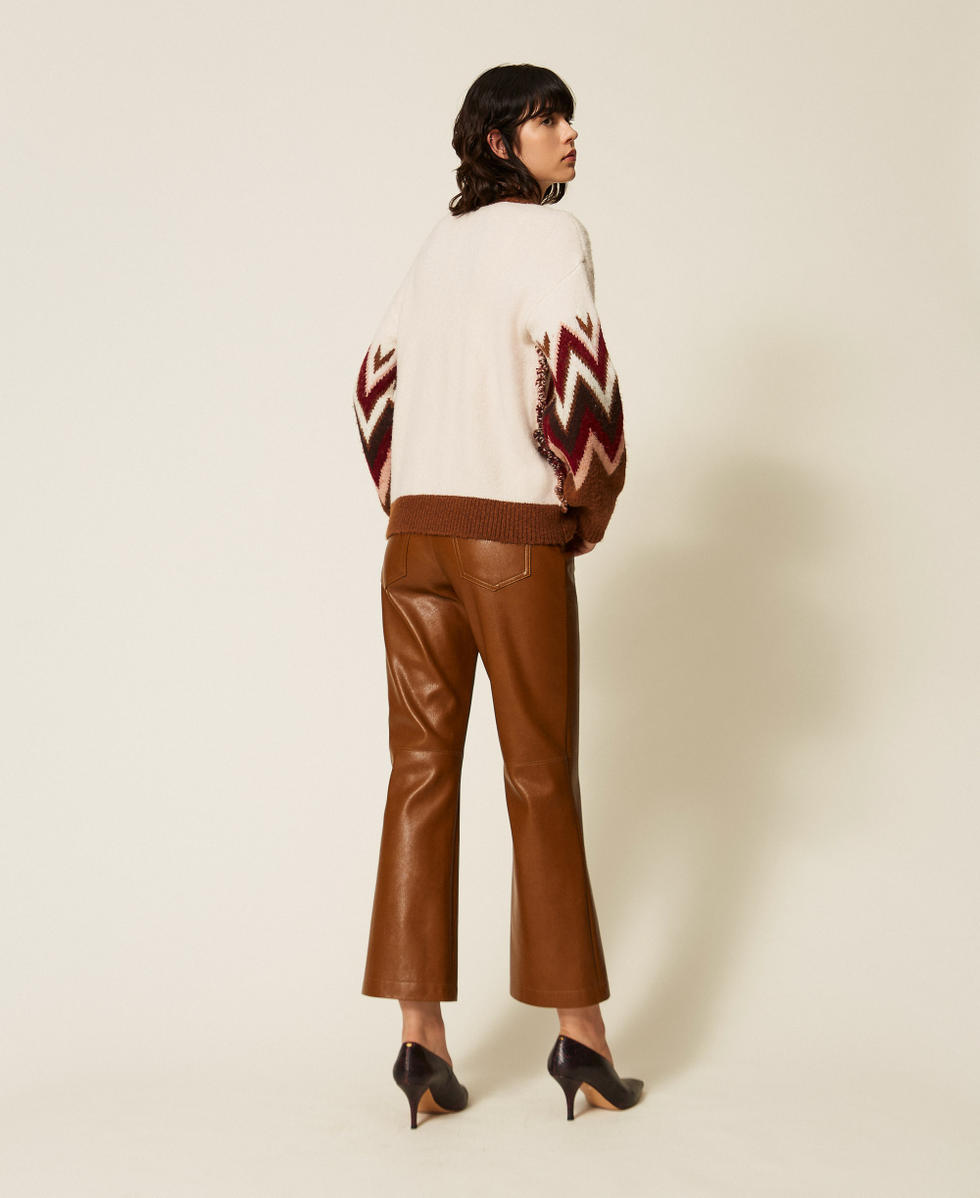 Pantaloni flare effetto pelle Beige Toffee Donna 262AT2162_00605_03