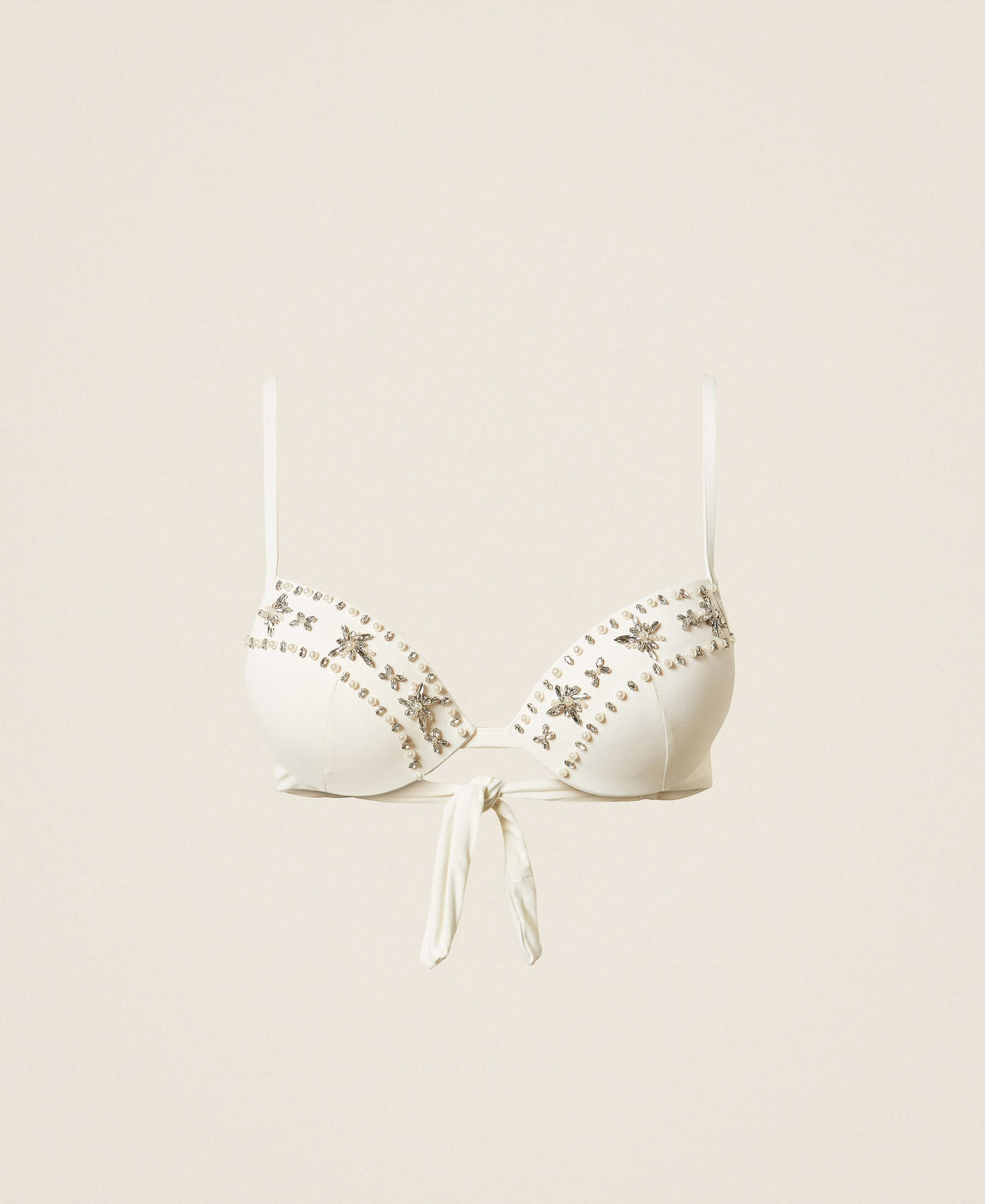 Haut de maillot de bain push-up avec broderie